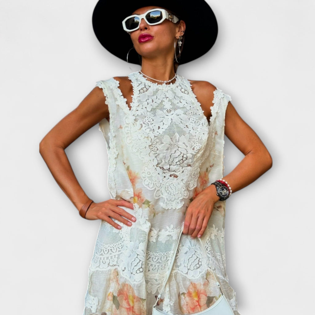 Lottie - Elegantiškos Maxi Suknelės su Nėriniais Kelly