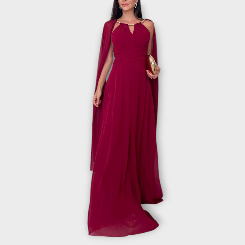 Mabel - Elegantiškos maxi suknelės su apsiaustu ir aukštu įpjovimu