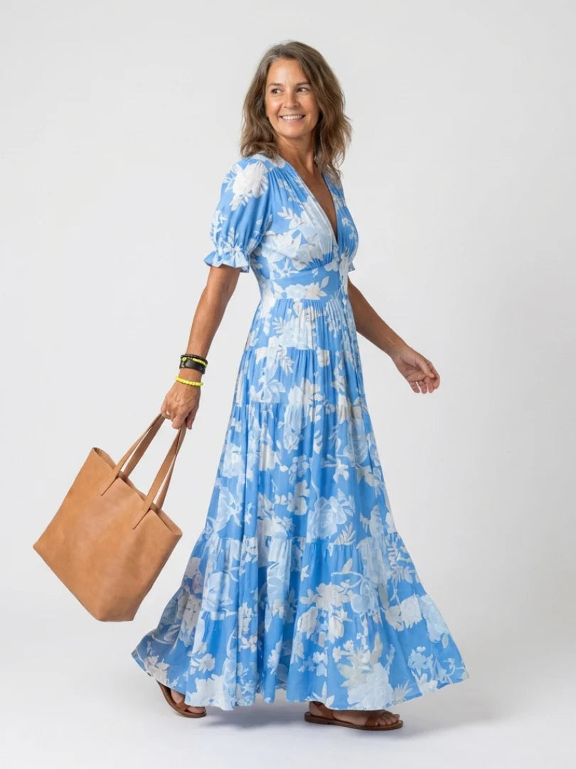 Ione Gėlėta Maxi Suknelė