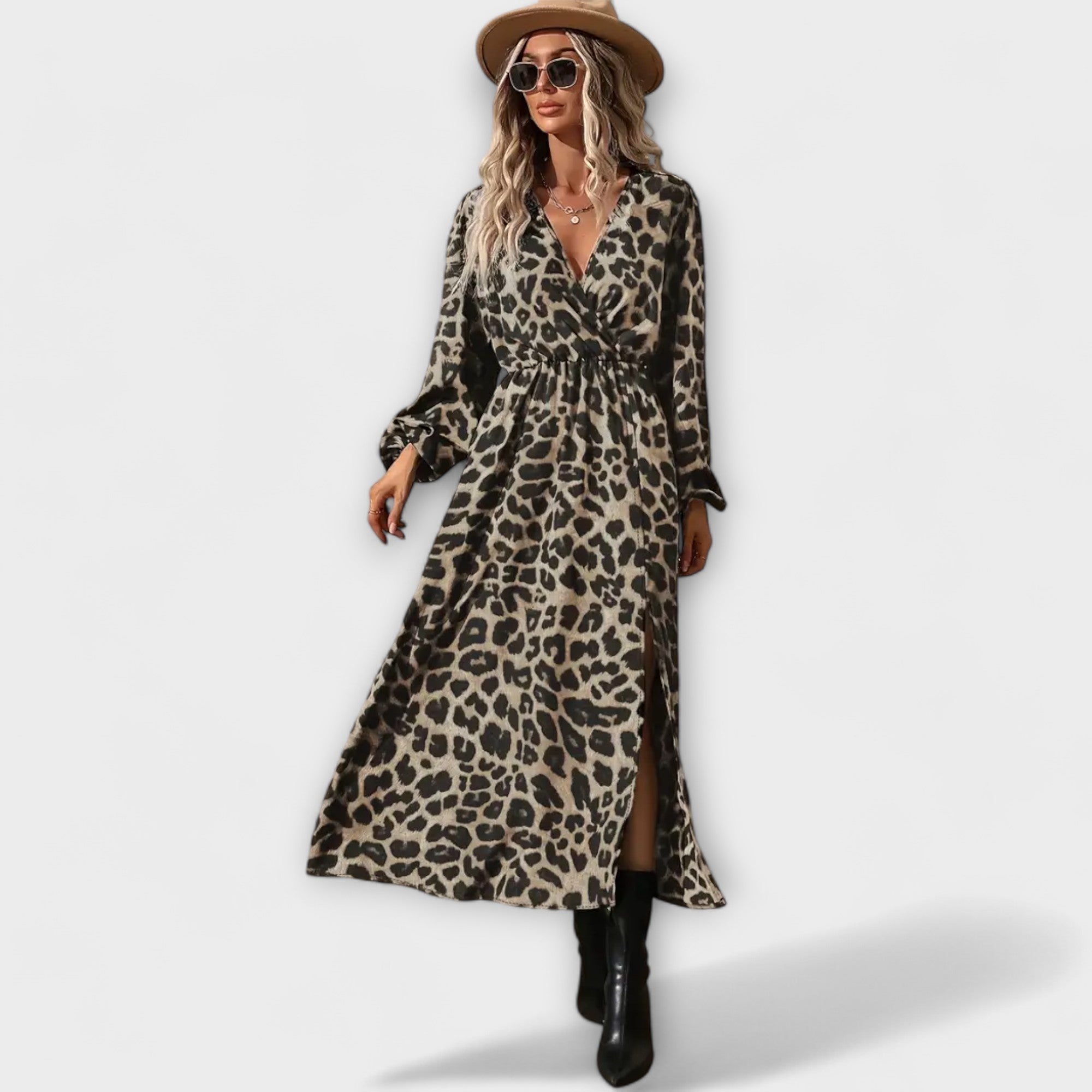 Natalie - Stilinga suknelė su leopardų raštu