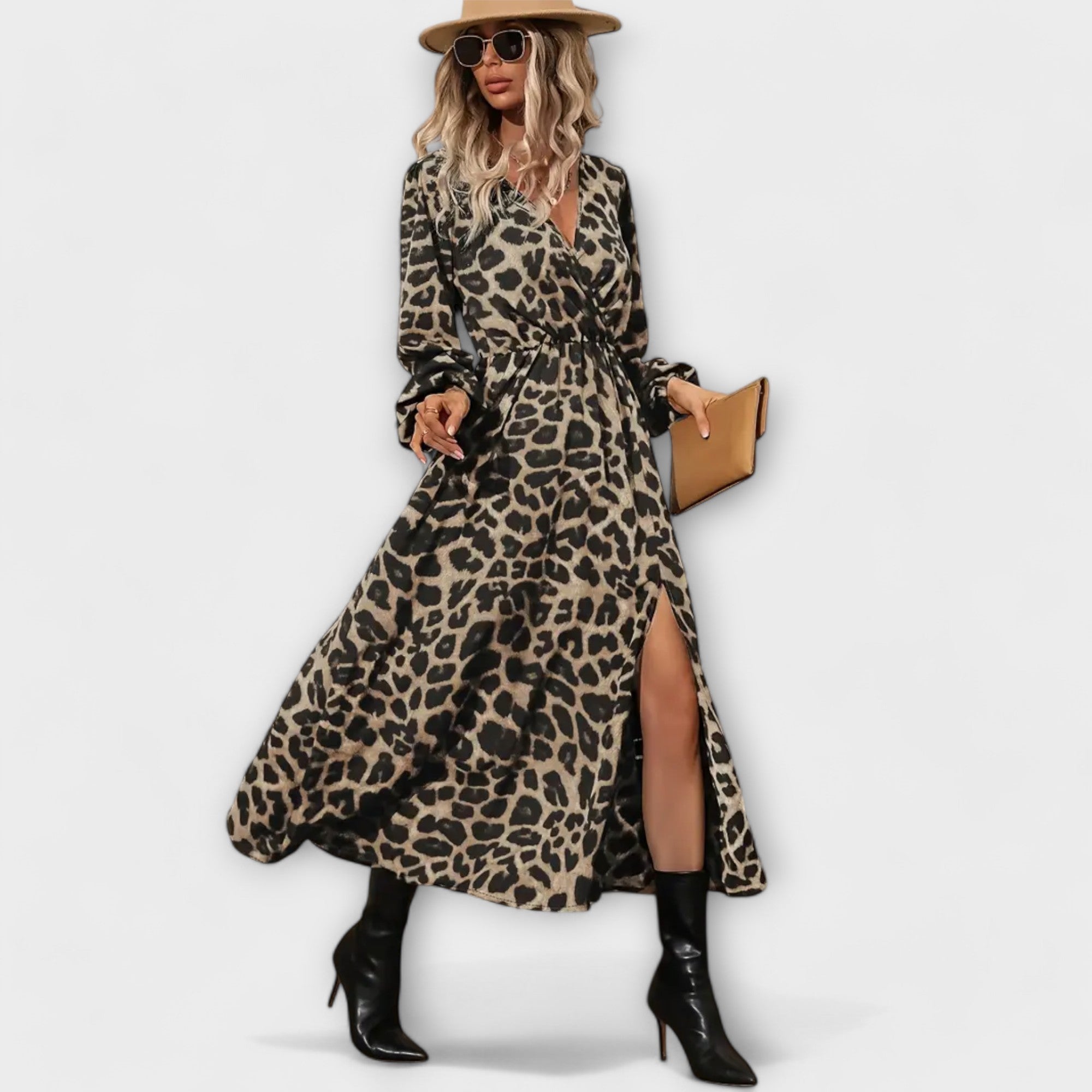 Natalie - Stilinga suknelė su leopardų raštu