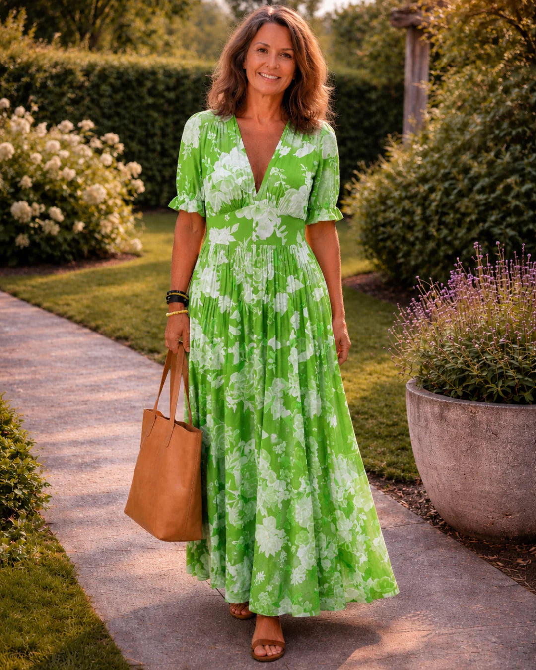 Ione Gėlėta Maxi Suknelė